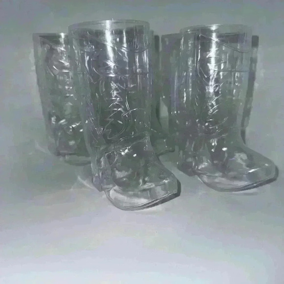 Unbranded Other - Set of 5 Clear Cowboy Boot Mug Glasses / One Size / Made of Plastic